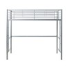 Modern Industrial Twin over Loft Metal Bunk Bed Frame with Integrated Guardrails - Silver - 2 of 4