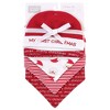 Hudson Baby Infant Boy Cotton Bib and Caps Set 5pk, Santa, One Size - 2 of 2