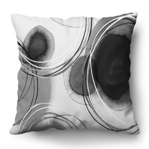 Americanflat 20"x20" Abstract Throw Pillow with Premium Polyester - Black and White - 1 of 4