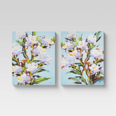 (Set of 2) 16" x 20" Decorative Wall Art Canvases Blue - Threshold™