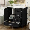 Bathroom Vanity with Sink Combo, Solid Wood Freestanding Cabinet with Drawers & Soft-Close Doors, Modern Storage Vanity Set-Maison Boucle - 3 of 4