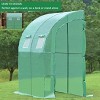 Aoodor 6.7ft. x 3.3ft. x 7.2ft. Outdoor Walk-in Greenhouse Lean to Portable Wall Two Doors - 4 of 4