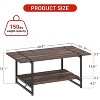 Acekool 2-Tier Coffee Table with Storage Shelf, Farmhouse Industrial Wood & Metal Center Table for Living Room, Office - 2 of 4