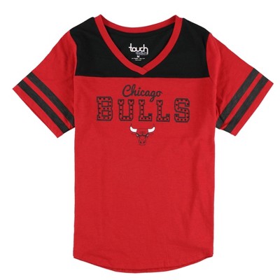 Touch by G-III Womens Chicago Bulls Embellished T-Shirt, Red, Medium