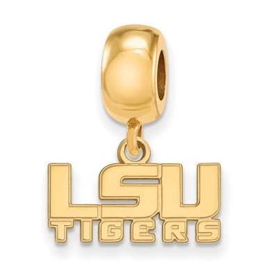 Black Bow Jewelry 14k Yellow Gold Plated Sterling Silver Louisiana State Fighting Tigers NCAA Bead Charm