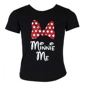 Jerry Leigh Girls Minnie Mouse Glitter Bow Short Sleeve T-Shirt - 1 of 4