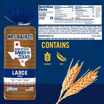 Mrs. Baird's Large White Bread - 20oz
