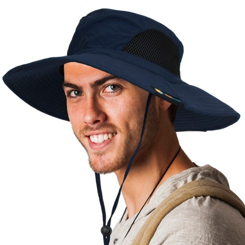SUN CUBE Wide Brim Sun Hat Adults, Fishing Hats Sun UV Protection, Hiking  Bucket Hat Safari Beach Boonie, UPF 50+ (Navy)