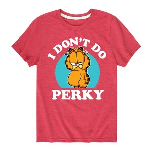 Boys' - Garfield - I Don't Do Perky Short Sleeve Graphic T-Shirt - 1 of 4