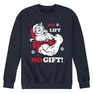 Men's - Instant Message - Santa No Lift No Gift Christmas Graphic Fleece Sweatshirt - 1 of 4