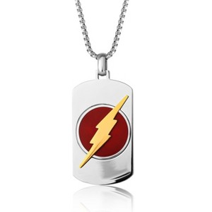 DC Comics The Flash Stainless Steel (316L) Dog Tag, 22'' Box Chain - 1 of 4