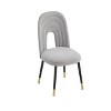 UNISOAR Modern Dining Chair Light Grey Performance Velvet Upholstery  Black Gold Metal Legs - 4 of 4