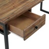 Claremont Rustic Wood and Metal Office Desk, 60 in. W x 23 in. D x 30 in. H, Natural Wood Grain Finish with Two Side Drawers, Ideal for Home Office - 4 of 4