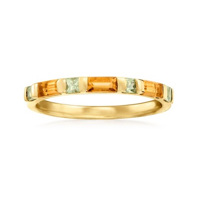 Ross-Simons 0.30 ct. t.w. Citrine and .20 ct. t.w. Peridot Ring in 14kt Yellow Gold