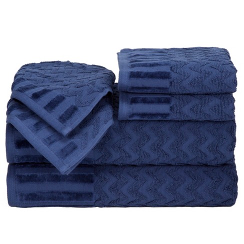 6pc Performance 2 Hand Towel & 4 Washcloth Set Blue Threshold - New