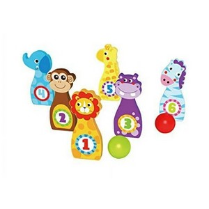 Toyster’s Wooden Bowling Indoor Outdoor Game Toy for Toddler Boys & Girls With Adorable Animals Pins and Colorful Bowling Balls - 1 of 3