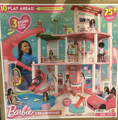 Barbie Dreamhouse Pool Party Doll House With 75+ Pc, 3 Story Slide : Target