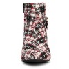 Allegra K Women's Plaid Pointed Toe Chunky Heels Ankle Boots - 3 of 4