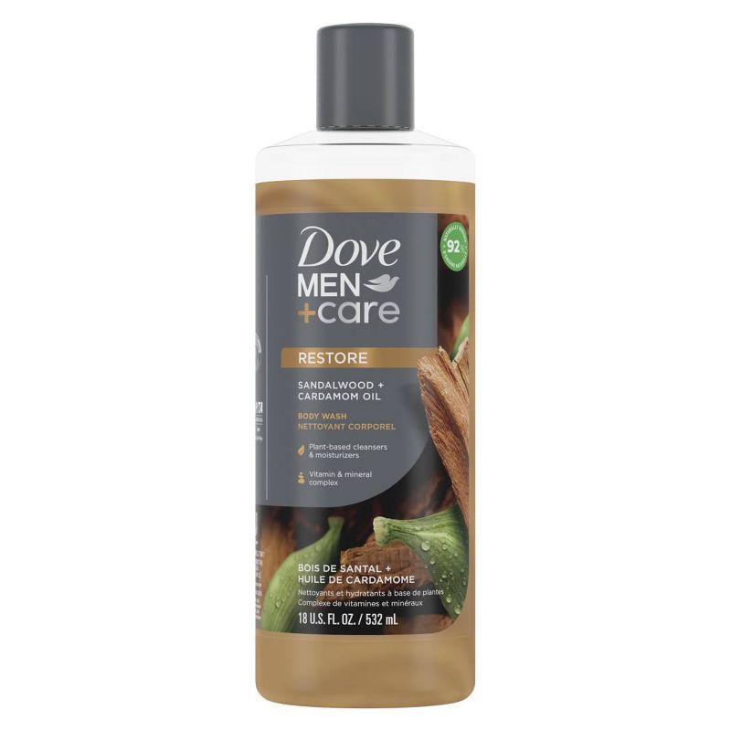 Dove Men+Care Restoring Sandalwood + Cardamom Oil Hydrating Body Wash - 18 fl oz, 3 of 9