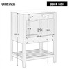 24-Inch White Modern Sleek Bathroom Vanity Elegant Ceramic Sink with Solid Wood Frame Open Style Shelf - 3 of 4