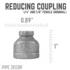Pipe Decor 1/4 in. x 1/8 in. Black Reducing Coupling - 3 of 4