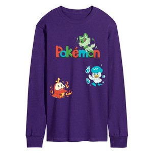 Men's - Pokémon - Sprigatito, Fuecoco, and Quaxly Long Sleeve Graphic T-Shirt - 1 of 2