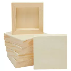 Bright Creations 6 Pack 4x4 Natural Unfinished Wooden Paint Panel Boards for DIY Crafts