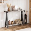 Industrial Farmhouse Console Table with V-Shaped Legs - 2-Tier Shelf, Multi-Use Entryway & Sofa Table, Easy Assembly for Living Room Decor - 2 of 4