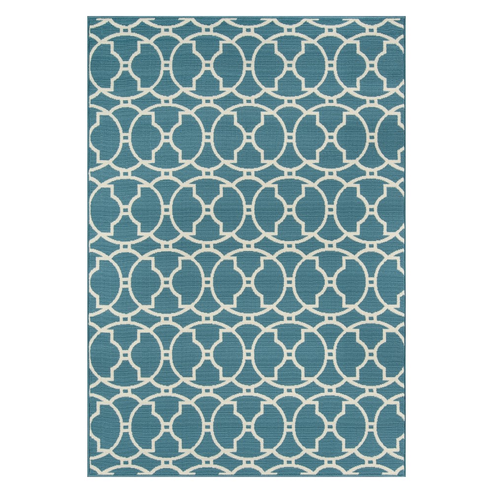 Momeni Baja Indoor/Outdoor Moroccan Tile Blue 2'3inx4'6in Accent Rug