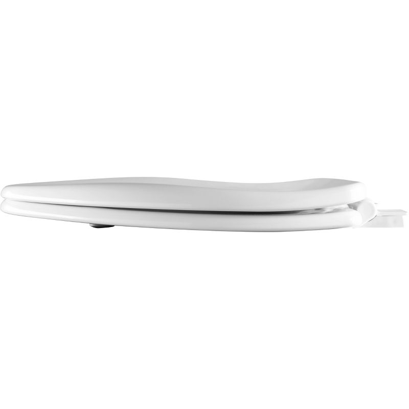 Alesio Elongated Enameled Wood Toilet Seat Removes for Easy Cleaning and Never Loosens White - Mayfair by Bemis, 4 of 10