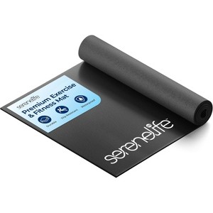 SereneLife 30'' x 60'' Portable Exercise Mat with Non-Slip Texture SLTRAMT18.5 - Black - 1 of 4