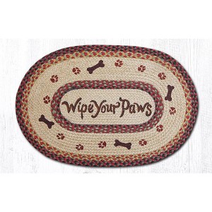 Earth Rugs Paw Print Wipe Your Paws Oval Patch Tread – 20"x30" Nature-Inspired Accent - 1 of 3
