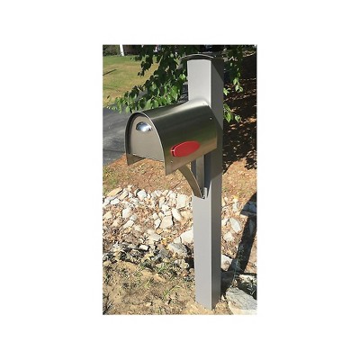 Medium Stainless Steel Modern Post Mounted Mailbox