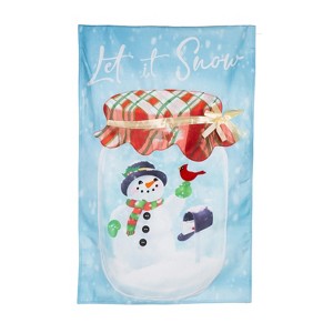Let it Snow Snowman Burlap House Flag - 1 of 1