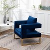 Roundhill Furniture Lenola Contemporary Upholstered Accent Arm Chair, Blue - 4 of 4