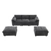 NicBex Modern 86.5" Chenille Sectional Sofa Modular U Shape Sofa Couch with 2 Ottomans for Living Room Apartment, Dark Gray - 4 of 4