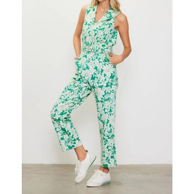 Women's Lily Print Twill Sleeveless Jumpsuit - SKIES ARE BLUE