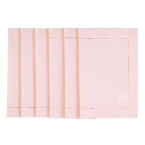 Solino Home Cotton and Linen Hemstitch Placemats - 1 of 4