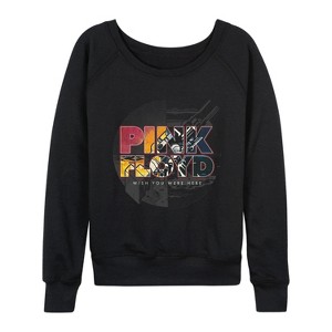 Women's - Pink Floyd - Pink Floyd Wywh Handshake Lightweight French Terry Wide Neck Long Sleeve Graphic Shirt - 1 of 4