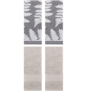 REGALWOVEN 4 Pcs Bathroom Decorative Cotton Soft Absorbent Sold Striped Hand Towel - 1 of 4