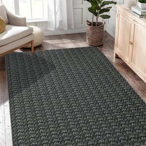 Modern Washable Area Rug, Non Slip Stain Rsistant Braided Print Carpet, Throw Mat for Bedroom Living Room Dining Room Home Decor - 1 of 4