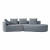 Christopher Knight Home Vivian 116" Modern Curved Sectional Sofa with High-Density Sponge and 4 Pillows Light Gray - 4 of 4