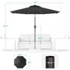 Sonkuki 9 ft Outdoor LED Round Solar Lighted Patio Market Umbrella W/Tilt, UV-Resistant Fabic for Backyard, Garden - 3 of 4