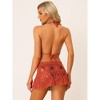 Allegra K Women's Summer Beach Hollow Out Crochet Knit Cami Top Mini Skirt Bikini Sets 2 Pcs - 4 of 4
