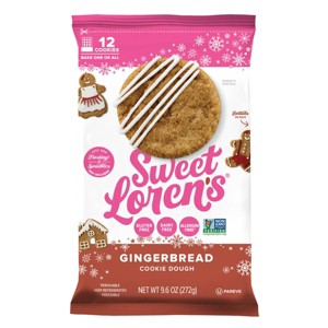 Sweet Loren's Gluten Free Vegan Gingerbread Cookie Dough - 9.6oz/12ct - 1 of 4