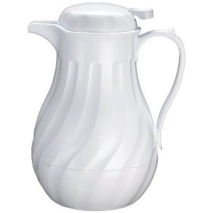 Winco Push Button Insulated Beverage Server with Swirl Design - Set of 3 - 1 of 2