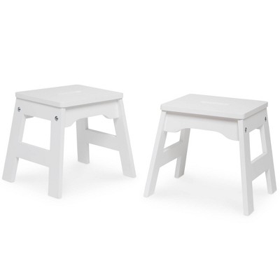 Melissa & Doug Wooden Stools - Set of 2 - White