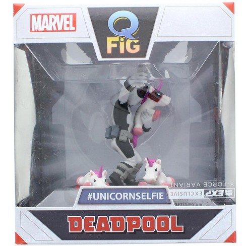 Quantum Mechanix Marvel 3.5 Inch Q-Fig Mini Figure | X-Force Deadpool  Unicorn Selfie