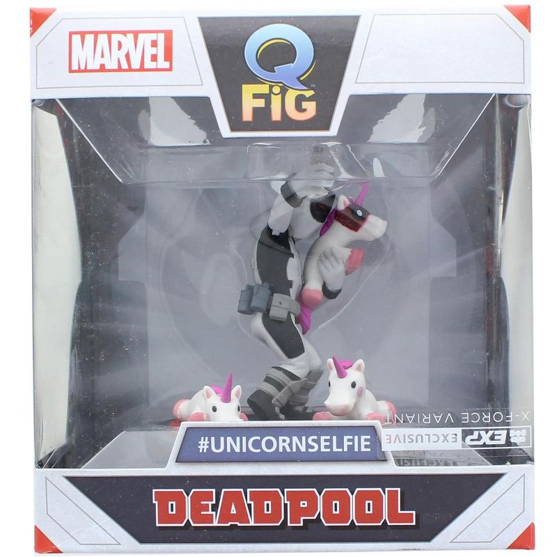 Quantum Mechanix Marvel 3.5 Inch Q-Fig Mini Figure | X-Force Deadpool Unicorn Selfie, 1 of 4