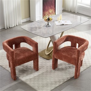 SKRAN Set of 2 Contemporary Designed Fabric Upholstered Accent Chair, Dining Chair, Barrel Side Chairs, Kitchen Armchair for Living Room(Orange) - 1 of 4